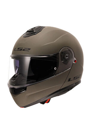 LS2 STROBE 2 MAT KUM  ÇENE AÇILIR KASK L