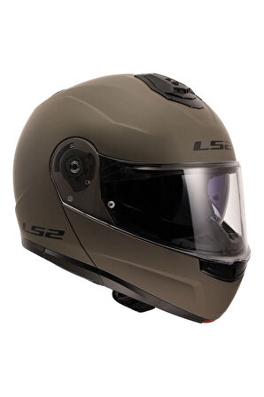 LS2 STROBE 2 MAT KUM  ÇENE AÇILIR KASK L