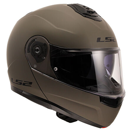 LS2 STROBE 2 MAT KUM  ÇENE AÇILIR KASK XL
