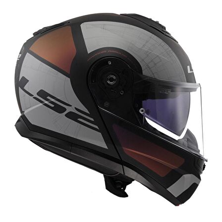LS2 STROBE 2 ORION MAT SİYAH-MOR-MAVİ ÇENE AÇILIR KASK