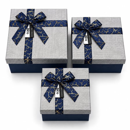 3PCS D.DÖRTGEN ÇİZGİLİ MİX RENKLİ KARTON HEDİYE KUTUSU KURDELALI 22.5X15.5-20.5X13.5-18.5X11.5CM (56