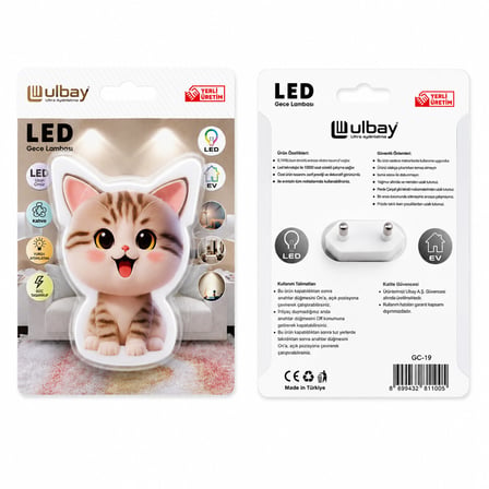 10 ADET KEDİ LEDLİ GECE LAMBASI GC-19 (5690)