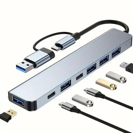 8 in 1 Usb Çevirici Notebook Macbook Type-C Uyumlu Görüntü Aktarıcı Hub (5690)