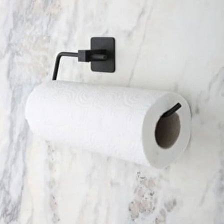 Kendiliğinden Yapışkanlı Siyah Paslanmaz Metal Rulo Havluluk Aparat (5690)