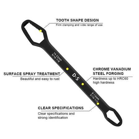 Universal Anahtarı Çift kafalı  Çok Fonksiyonlu 6-22mm (5690)