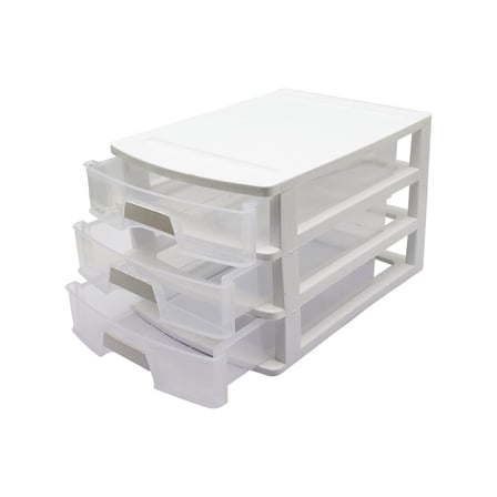 NO:3 ÇEKMECE 3 KATLI 35X25.4X22.6CM SİYAH VEYA BEYAZ GÖNDERİLİR (5690)