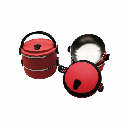 Sefer Tası Yemek Termosu Saklama Kabı Termosu 2li - Koyu Pembe (5690)
