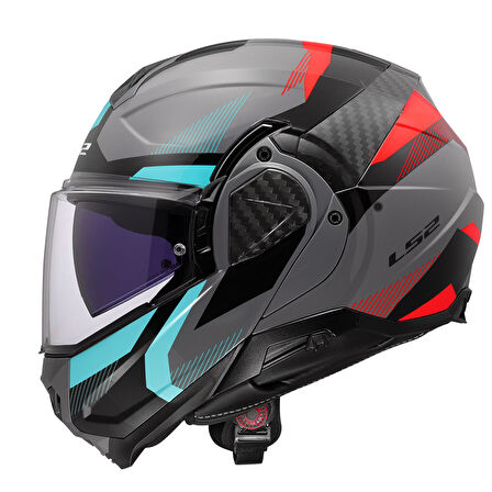 LS2 ADVANT 2 TRIPLE GRİ-KIRMIZI-SİYAH-TURKUAZ KASK