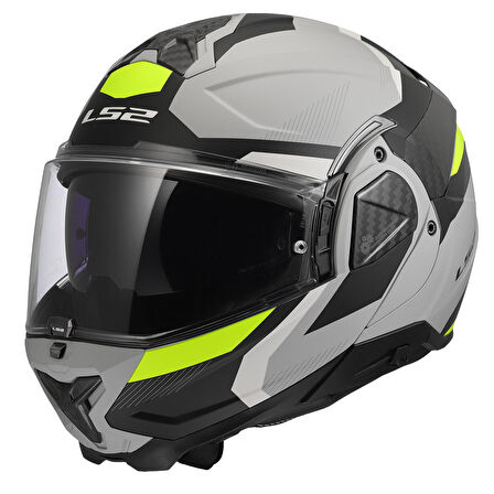 LS2 ADVANT 2 TRIPLE MAT GRİ- SİYAH-NEON SARI KASK