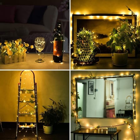 Peri Led Işık 10 Metre (Sarı) Pilli Aydınlatma Şerit Led Saçak Spot Süsleme (5691)