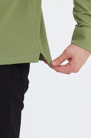 Erkek Polo Yaka Comfort Uzun Kollu Basic Tişört