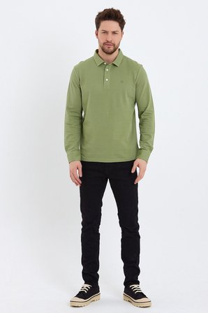 Erkek Polo Yaka Comfort Uzun Kollu Basic Tişört