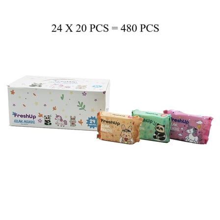 FRESHUP MİNİ 24X20PCS = 480 PCS CEP ISLAK MENDİL MİX (5691)