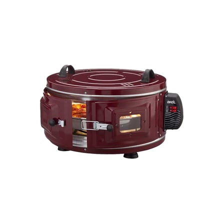 EKONOMİK YUVARLAK DAVUL FIRIN 1100W - 46CM ALÜMİNYUM TEPSİ ÖN GÖZETLEME CAMI AF-007 (5691)