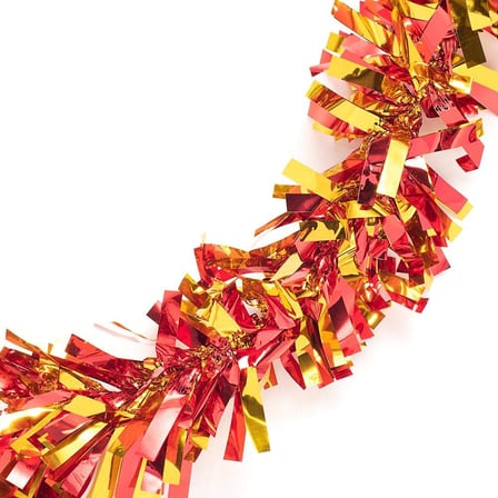 Kırmızı Altın Renk 4 cm Genişlik Garland Çift Renk Sim Süs 180 cm (5691)