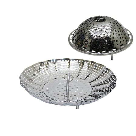 KÜÇÜK METAL BUHARDA SEBZE PİŞİRİCİ SEPET HAŞLAMA APARATI (5691)