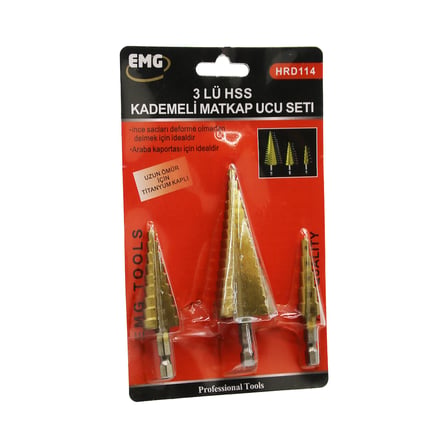 3 PARÇA  HSS KADEMELİ MATKAP UCU SET (5691)