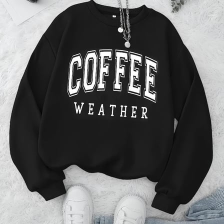 Sonbahar sıcak Womans tişörtü kahve hava mektubu baskılı Hoodies rahat Crewneck yumuşak kazak