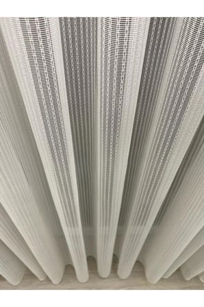 4042 DESENLİ MODERN EKRU TÜL PERDE 1/2,5 ORTA NORMAL PİLELİ