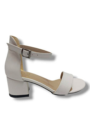 Kılınç 985-25 Deri Anatomik Tek Bant Kalın Topuk Kadın Sandalet