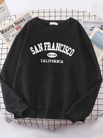 Sanfrancisco Est.1776 California mektup sokak Hoodies kadın sokak Fit Hoodie Hipster boy Hood