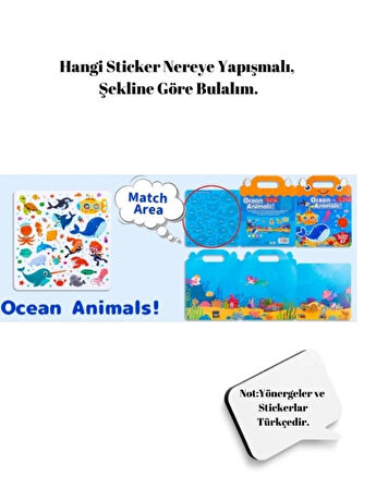 Tekrar Tekrar Kullanılabilen  İlk Sticker Kitabım OCEAN ANIMALS - Okyanus Hayvanları