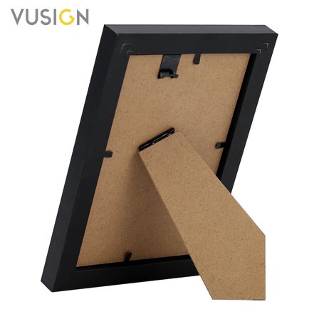 VUSIGN MDF Fotoğraf Çerçevesi Siyah Kabartmalı Çerçeve Masaüstü ve Duvar Askılı 2'li Set