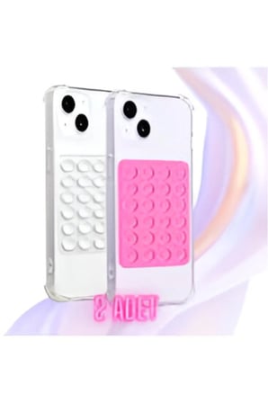 Silikon Vantuzlu Telefon Tutacağı yapışkanlı Cep Telefonu Tutucu Pembe ve Beyaz ( 1 ADET )