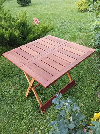 BİRAYSE Ahşap 80x80  İroko Mini Yemek Masası