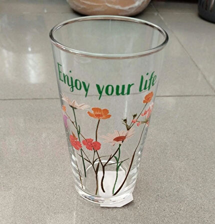 Rak le Enjoy Your Life Dekorlu Cam Meşrubat,Su Bardağı 570 cc