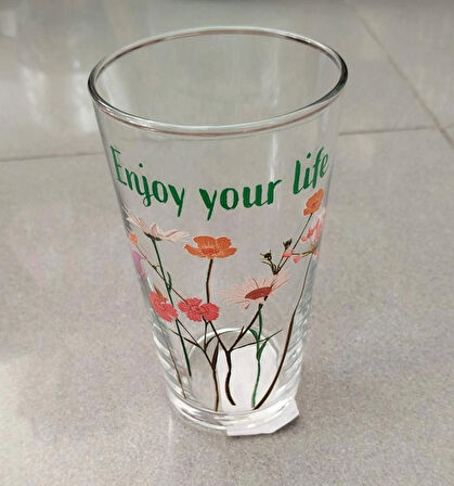 Rak le Enjoy Your Life Dekorlu Cam Meşrubat,Su Bardağı 570 cc