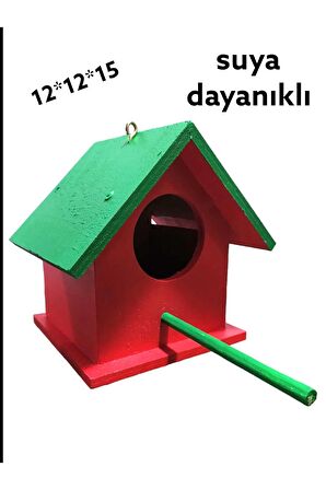Ahşap Kuş Evi Vernikli 12*12*15 Cm