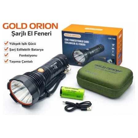 Gold Orion Or-t40 100w 5000 Lümen Led Şarjlı El Feneri iegxx