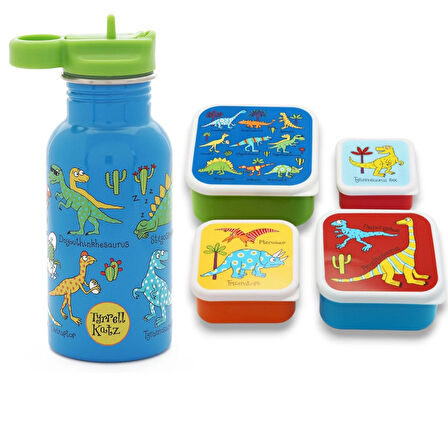 Çelik Matara 400ml  / 4 lü Beslenme Kutusu Dino