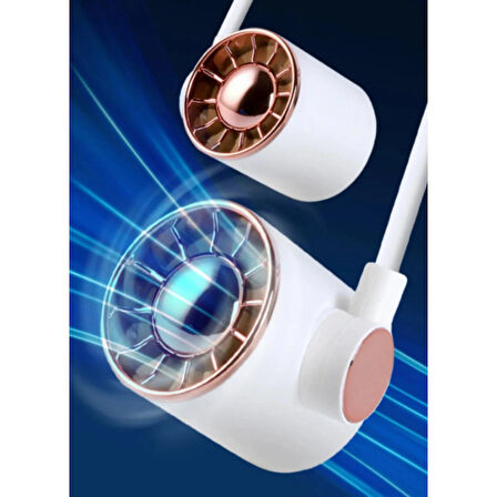 Ozmik Mini Fan USB Tembel Asılı Boyun Katlanabilir Taşınabilir Küçük Fan Uzun Ömrü Turbo