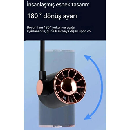 Ozmik Mini Fan USB Tembel Asılı Boyun Katlanabilir Taşınabilir Küçük Fan Uzun Ömrü Turbo