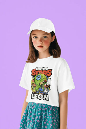 Brawl Stars Leon Baskılı Unisex Oyun Çocuk Tişört (1-12 YAŞ)