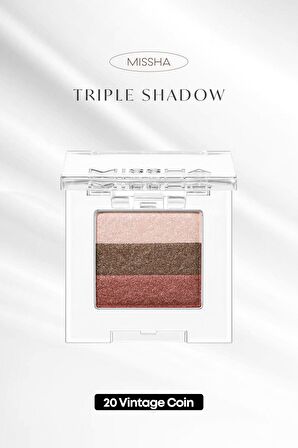 Yumuşak Dokulu, Dökülme Yapmayan 3 Renkli Göz Farı Triple Shadow No.20 (Vintage Coin)