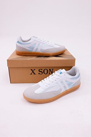 Dijital Baskı Unisex Beyaz-Mavi Sneaker Ayakkabı