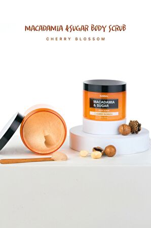 Arındırıcı Pürüzsüzleştirici Vücut Peelingi Kundal Macadamia & Sugar Body Scrub 550g(Cherry Blossom)