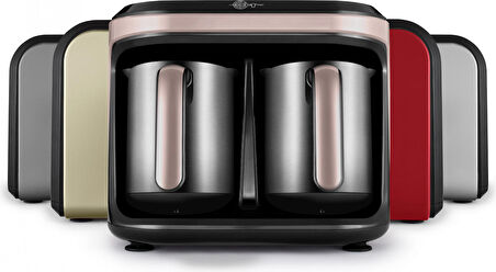 Karaca Aroma Hatır Hüp Düet Çelik Cezveli İkili Türk Kahve Makinesi Rosegold 1400W