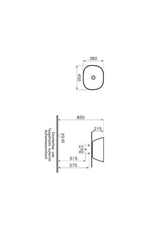 VitrA Plural 7811B401-0016 Kare Yüksek Çanak Lavabo, VitrA Clean, 45 cm, Mat Beyaz