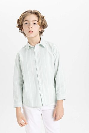 DeFacto Erkek Çocuk Polo Yaka Oxford Uzun Kollu Gömlek B7127A824SMGN1169