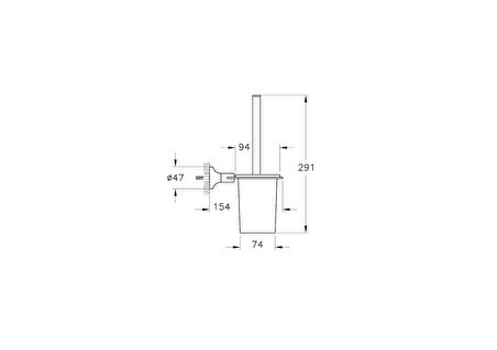 VitrA Base 400 A4412536 Tuvalet Fırçalığı, Mat Siyah