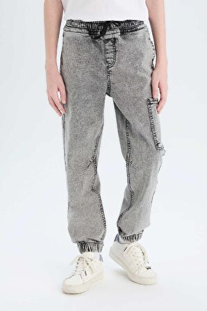 DeFacto Erkek Çocuk Jogger Fit Esnek Bantlı Paça Jean Pantolon D6554A825SPNM18
