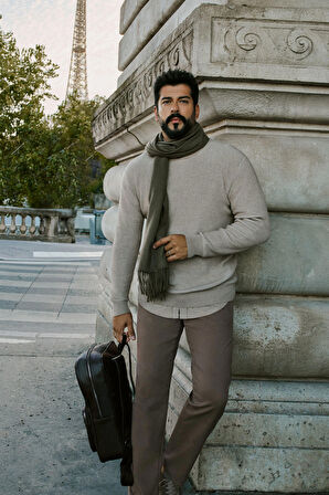 Slim Fit Dar Kesim Pamuklu Esnek Armürlü Yan Cep Pantolon
