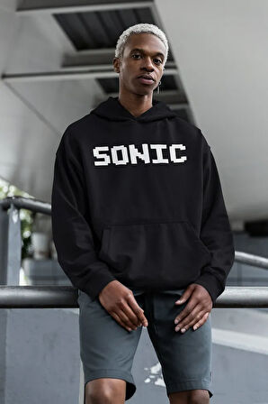 Sonic Çizgi Film Baskılı Unisex Oversize Karakter Hoodie