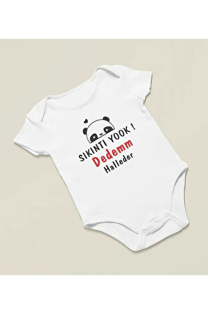 Sıkıntı Yok Dedem Halleder Yazılı Pamuklu Yumuşak Unisex Çıtçıtlı Body Zıbın