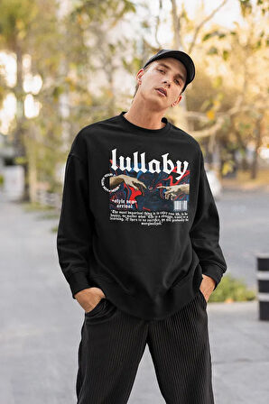 Lullbaby Tasarım Baskılı Unisex Oversize Sweatshirt