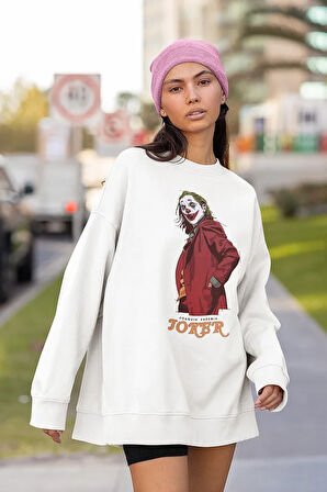 Dc Karakter Baskılı Unisex Oversize Joker Sweatshirt